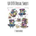 7"x7"- #138- Mad Tea Party Patched - UV DTF Decal SHEET