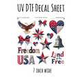 7"x7"- #143- Patch American USA- UV DTF Decal SHEET