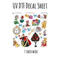7"x7"- #152- Wonderland Princess- UV DTF Decal SHEET