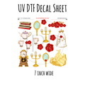 7"x7"- #153-  Book Princess- UV DTF Decal SHEET