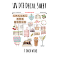 7"x7"- #162- Pink Mint Green Girls Trip - UV DTF Decal SHEET