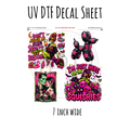 7"x7"- #166- Zombie Mom Pink Black - UV DTF Decal SHEET