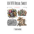 7"x7"- #167- Western Checkered- UV DTF Decal SHEET