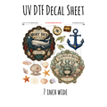 7"x7"- #175- Nautical Labels - UV DTF Decal SHEET