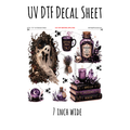 7"x7"- #176- Ghost Witchy - UV DTF Decal SHEET