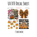 7"x7"- #177- Candy Corn Halloween- UV DTF Decal SHEET