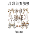 7"x7"- #24- Classic Christmas Pearl Bow - UV DTF Decal SHEET