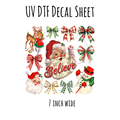 7"x7"- #25- Classic Christmas - UV DTF Decal SHEET