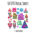7"x7"- #26- Bright Christmas Theme - UV DTF Decal SHEET
