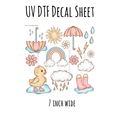 7"x7"- #33- Pastel Spring Rain - UV DTF Decal SHEET (Cerra Creates)