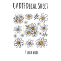 7"x7"- #38-Daisy Floral- UV DTF Decal SHEET (Cerra Creates)