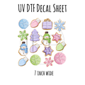 7"x7"- #4- Christmas Pastel Sugar Cookies - UV DTF Decal SHEET