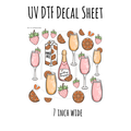 7"x7"- #43-Girly Mimosa Drinks- UV DTF Decal SHEET (Cerra Creates)