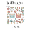 7"x7"- #44-Boho Groovy Mushroom Van- UV DTF Decal SHEET (Cerra Creates)