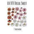 7"x7"- #47-Floral Daisy - UV DTF Decal SHEET (Cerra Creates)