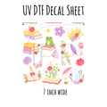 7"x7"- #50-Book Frog Princess Butterfly- UV DTF Decal SHEET