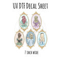 7"x7"- #55-Magical Princesses - UV DTF Decal SHEET
