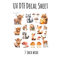 7"x7"- #66-Boho Animals- UV DTF Decal SHEET