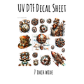 7"x7"- #73-Steampunk Gears - UV DTF Decal SHEET
