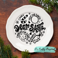 7"x7"- #8-Christmas Santa Plate  - UV DTF Decal SHEET (7 inch)