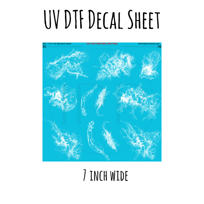 7"x7"- #83-Beach Wave Texture- UV DTF Decal SHEET
