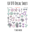 7"x7"- #86-Pastel Mermaid- UV DTF Decal SHEET (Cerra Creates)