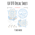 7"x7"- #99- Salty Soul Beach Club Seagulls - UV DTF Decal SHEET