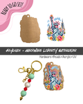 #81B HARDWARE, BEAD + KEYCHAIN KIT- "Liberty Watercolor Bubblegum"- UV DTF + Acrylic Blank