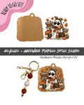 #82B HARDWARE, BEAD + KEYCHAIN KIT- "Pumpkin Spice Season Ghost"- UV DTF + Acrylic Blank