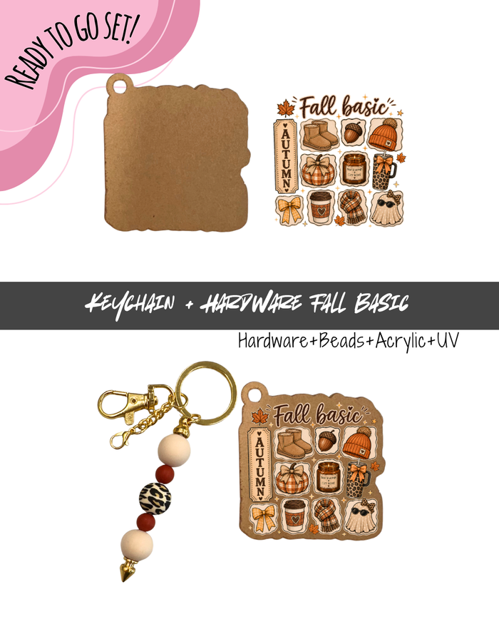 #83B HARDWARE, BEAD + KEYCHAIN KIT- "Fall Basic"- UV DTF + Acrylic Blank