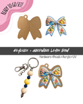 #86B HARDWARE, BEAD + KEYCHAIN KIT- "Lemon Bow"- UV DTF + Acrylic Blank