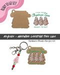#98B HARDWARE, BEAD + KEYCHAIN KIT- "Christmas Tree Cake"- FOCAL SHAPE BEAD+ UV DTF + Acrylic Blank