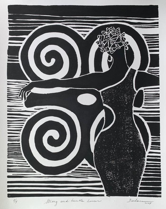 Strong and Humble Dancer | Linocut 9/9
