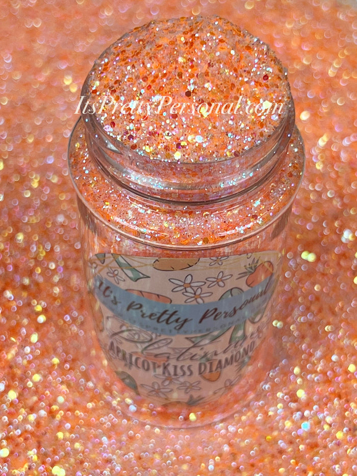 “Apricot Kiss DIAMOND” - Platinum Pastels Collection- Extreme Sparkle Coral