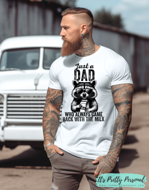 #B11 DTF Print- Dad Racoon Milk