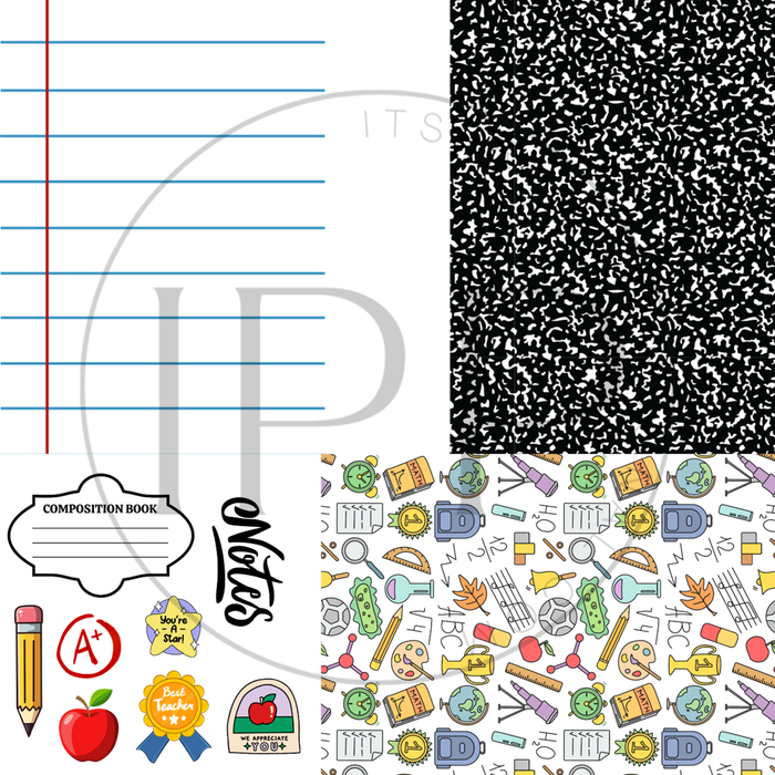 #B883- SEMI-TRANSPARENT- Teacher Stick Holder Designs-12x12 Pattern Vinyl