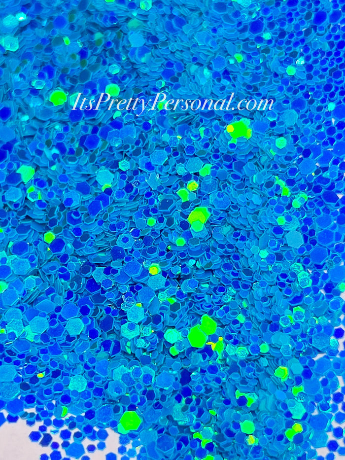 “BLUE Light Show XL”-GLOW Glitter