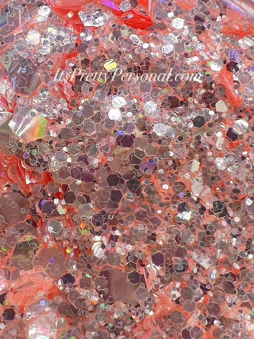 "Blushing Coral XL" -Pastel Coral Holographic Glitter (Maker Box January 2026)