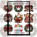 #C115- SEMI-TRANSPARENT Grid Sheet Helper-Christmas -12x12 Pattern Vinyl