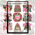 #C180- SEMI-TRANSPARENT Grid Sheet Helper- Pink Christmas -12x12 Pattern Vinyl