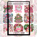 #C181- SEMI-TRANSPARENT Grid Sheet Helper- Pink Christmas -12x12 Pattern Vinyl