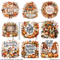 #C209- SEMI-TRANSPARENT Grid Sheet Helper- Autumn Quotes -12x12 Pattern Vinyl