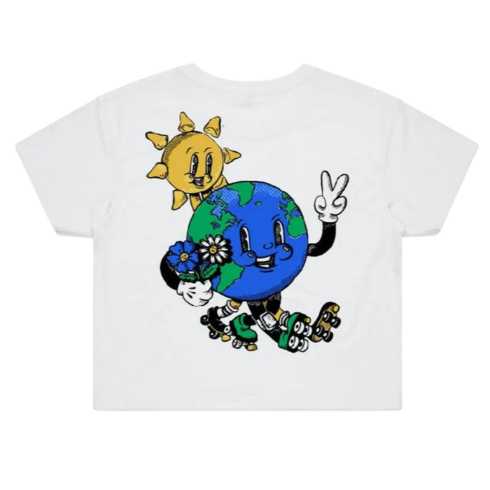 Chuffed - World Go Round Crop Tee