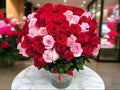 Classic Red and Pink Rose Arrangement