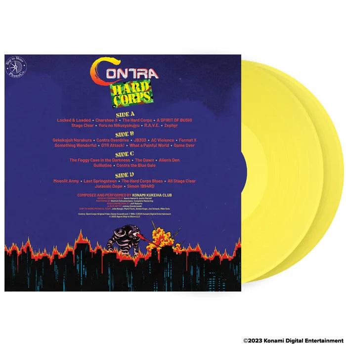 Contra: Hard Corps (Original Video Game Soundtrack) - KONAMI Kukeiha Club (2xLP Yellow Vinyl Record)