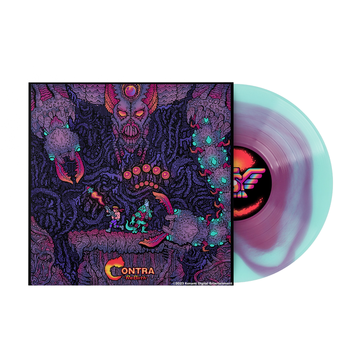Contra: ReBirth (Original Video Game Soundtrack) - Konami Kukeiha Club (1xLP Vinyl Record) - Cyan and Purple