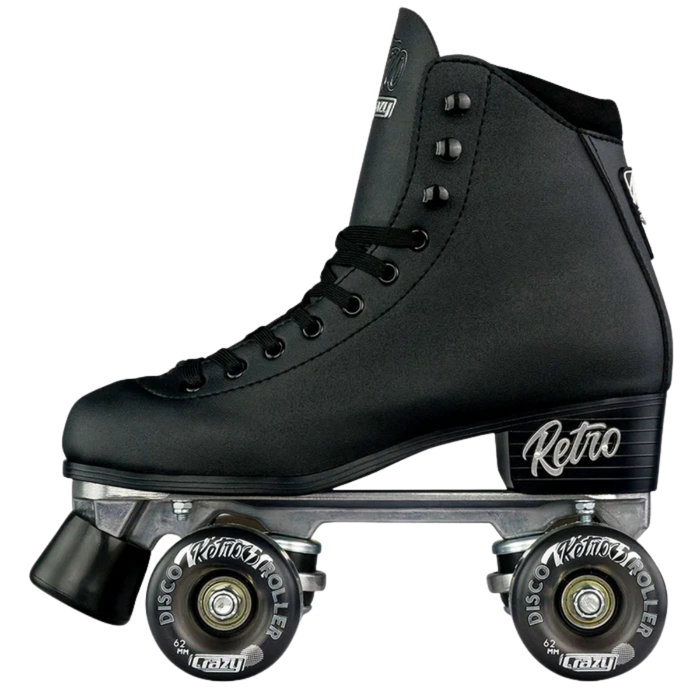 Crazy Skates - Black Retro Outdoor Roller Skates