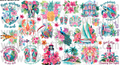 DESIGN #1-  Preppy Art UV DTF Decal Gang Sheet 22"x12"