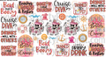 DESIGN #11- Cruise Crew UV DTF Decal Gang Sheet 22"x12"