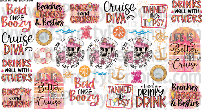 DESIGN #11- Cruise Crew UV DTF Decal Gang Sheet 22"x12"